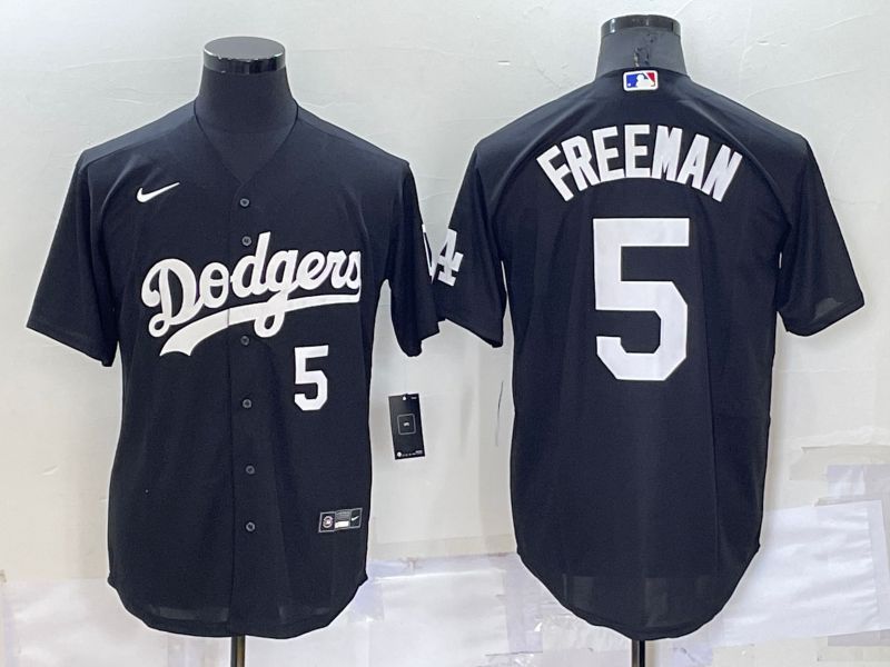 Men Los Angeles Dodgers #5 Freddie Freeman Black Inversion Nike 2022 MLB Jersey->los angeles dodgers->MLB Jersey